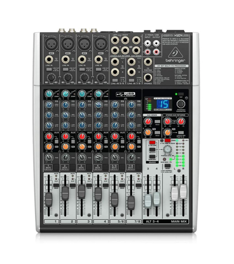 BEHR-XE-X1204USB CONSOLA 8 CANALES CON USB, 4 XLR - Imagen 1