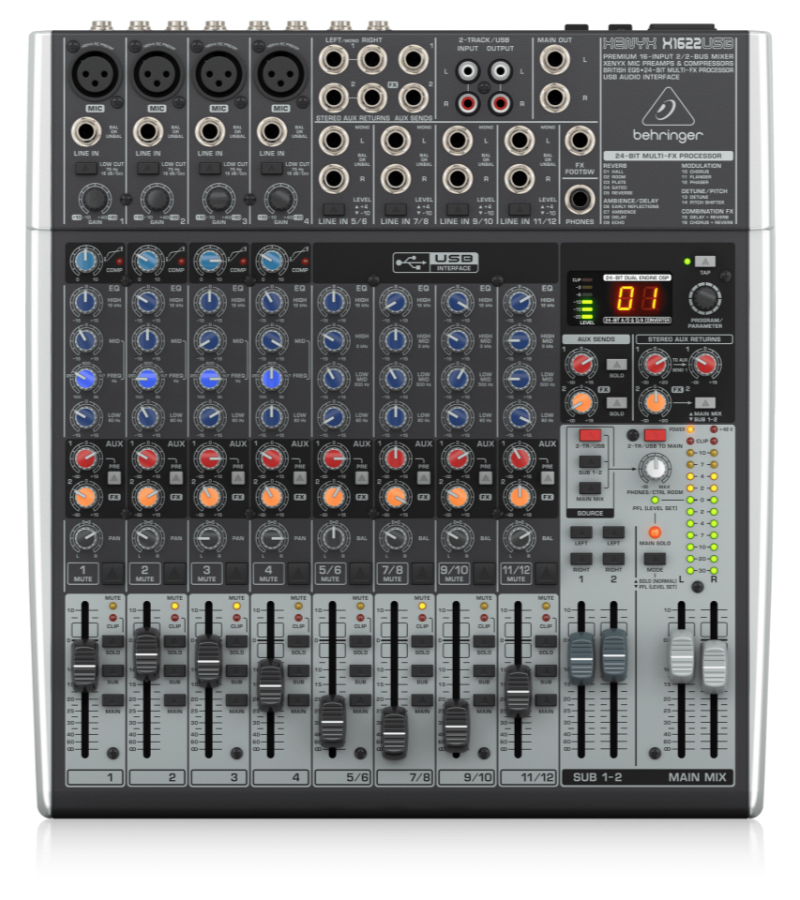 BEHR-XE-X1622USB CONSOLA 12 CANALES CON USB, 4 XLR - Imagen 1