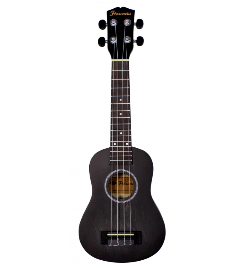 FLOR-AU-H01A-BK UKULELE SOPRANO CON FORRO (NEGRO) - Imagen 1