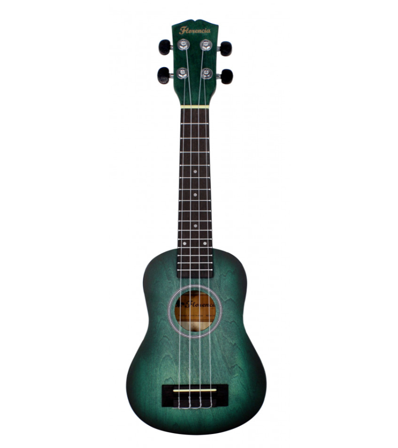 FLOR-AU-H01A-BL UKULELE SOPRANO CON FORRO (VERDE) - Imagen 1