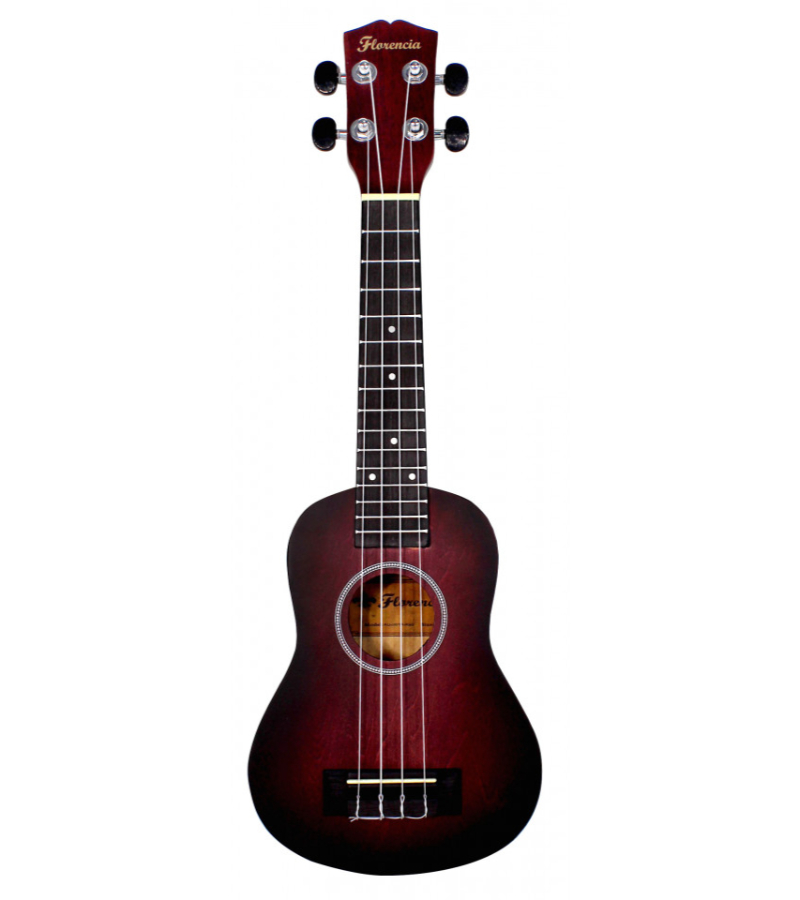 FLOR-AU-H01A-RD UKULELE SOPRANO CON FORRO (ROJO VINO) - Imagen 1