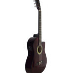 GUITARRA ELECTRO-ACUSTICA CON FORRO (ROJO VINO)