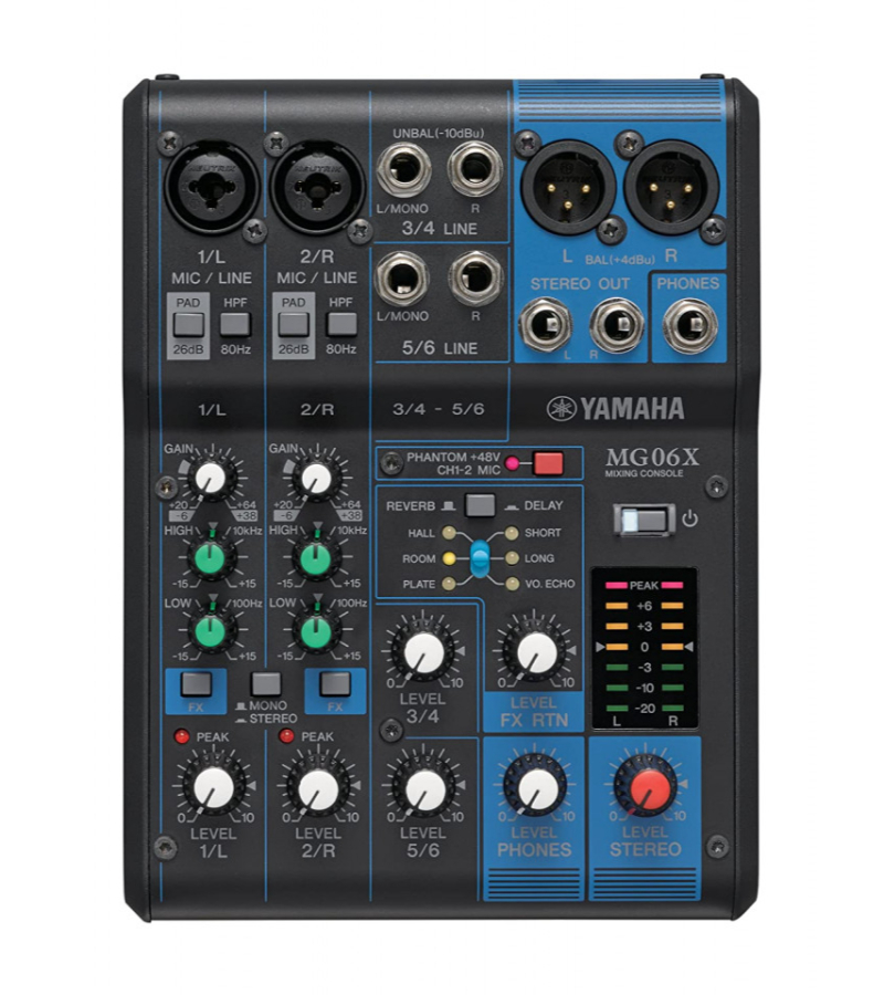 YAM-MG06X CONSOLA 6 CANALES 2 XLR CON EFECTOS - Imagen 1