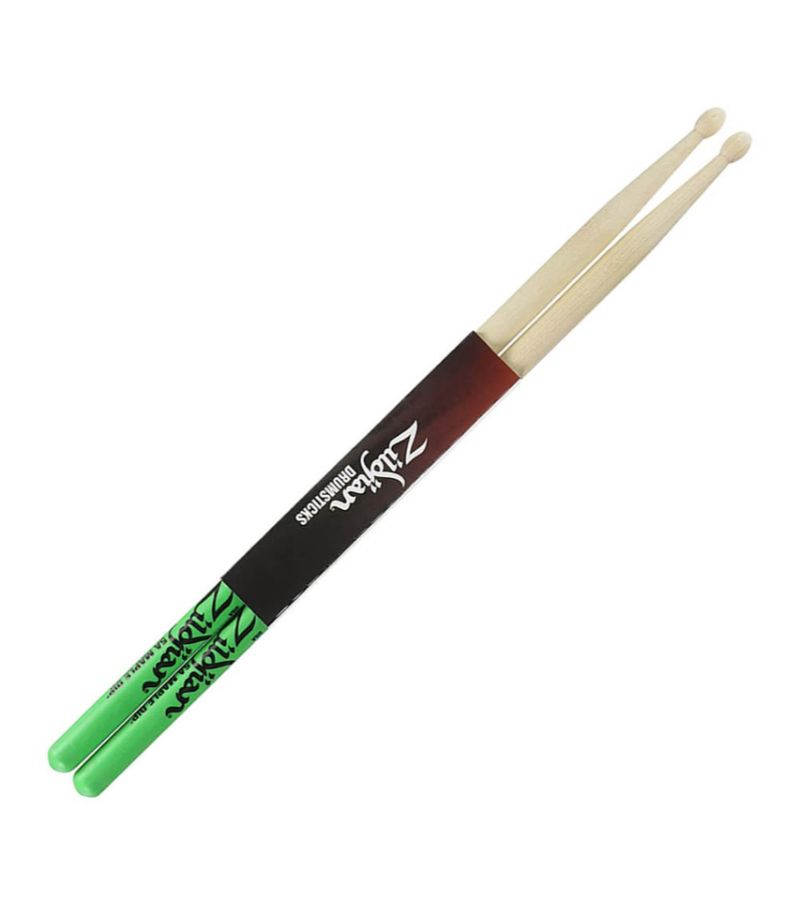 ZI-5AMG BAQUETAS 5A PUNTA DE MADERA (NATURAL,VERDE DIP) - Imagen 1